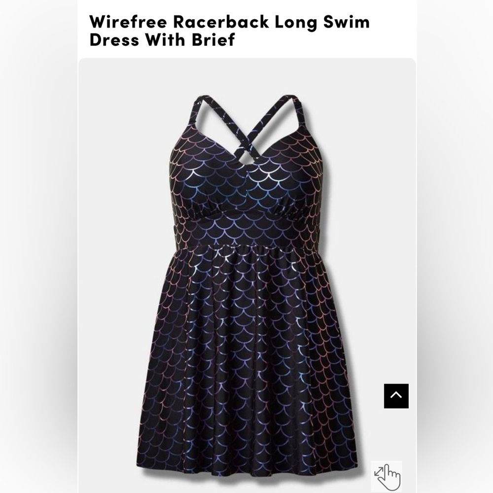 NWOT Torrid Wirefree Racerback Long Swim Dress With Brief